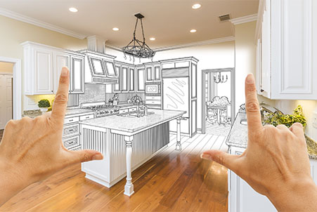 kitchen table with hands