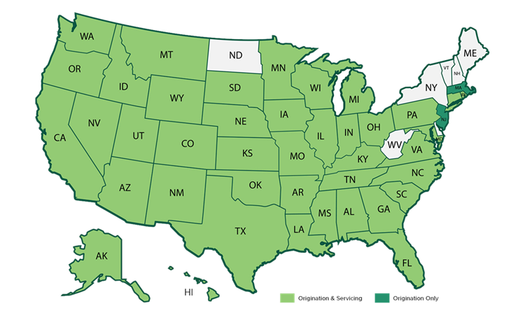 map of MLO servicing