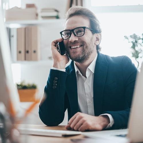 man talking on phone