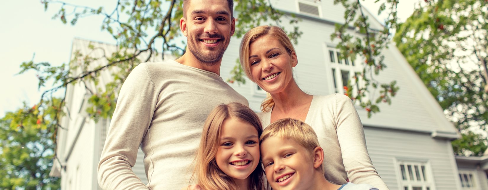 happy family smiling